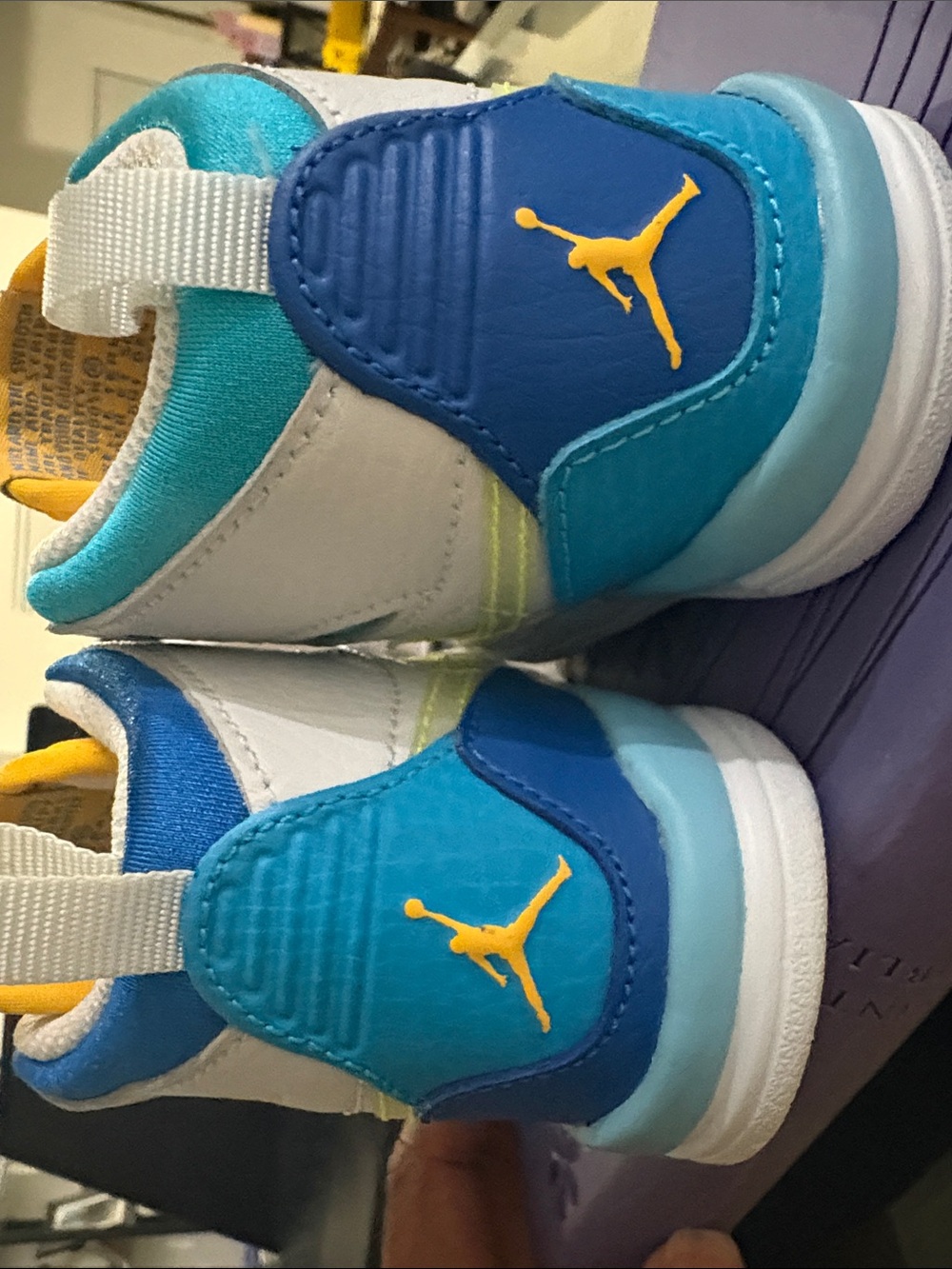 Jordan Kids Teal, Blue & Yellow Jumpman Sneakers